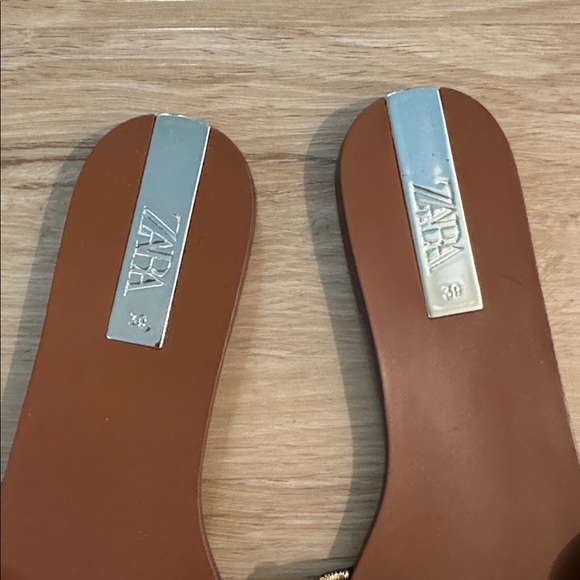 Zara Metallic Gold Women's Sandals - Picture 2 of 4
